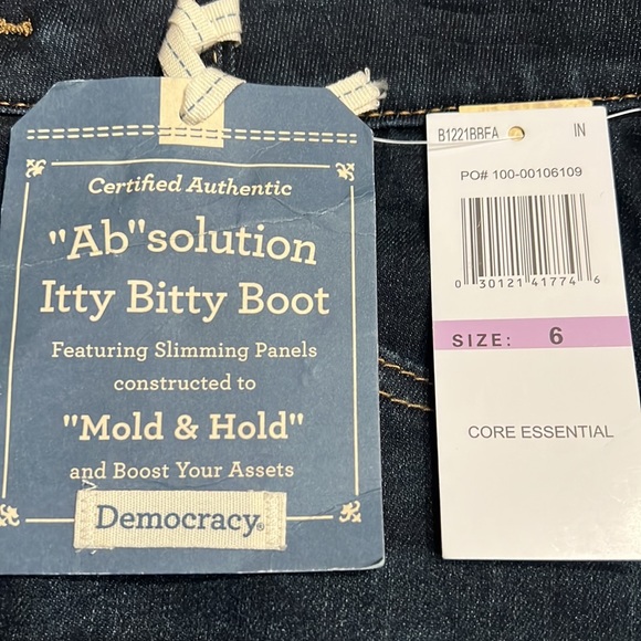 #244 ☑️ Democracy Ab Solutions Itty Bitty Boot Indigo Denim Jeans - Picture 11 of 16